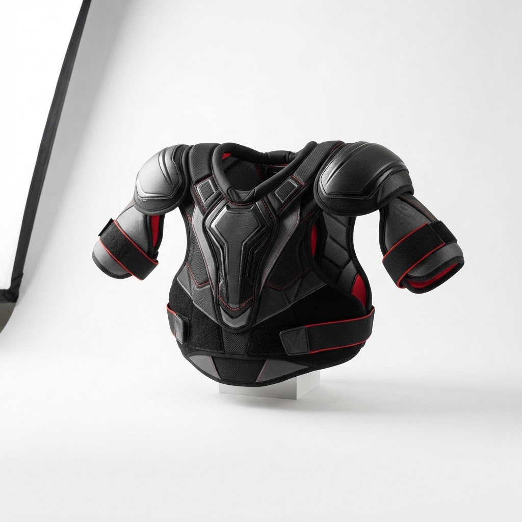 Hockey shoulder pads displayed for a 2026 equipment guide